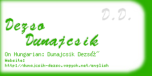 dezso dunajcsik business card